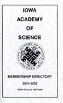 Iowa Academy of Science Membership Directory, 2001-2002