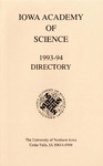 Iowa Academy of Science Directory, 1993-94 by Iowa Academy of Science