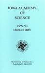 Iowa Academy of Science Directory, 1992-93 by Iowa Academy of Science