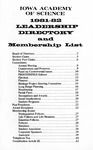 Iowa Academy of Science Leadership Directory and Membership List, 1981-82