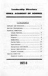 Iowa Academy of Science Leadership Directory, 1977-78