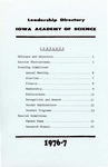 Iowa Academy of Science Leadership Directory, 1976-77 by Iowa Academy of Science