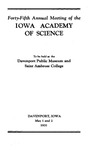 Forty-fifth Annual Meeting of the Iowa Academy of Science, May 1 and 2, 1931 by Iowa Academy of Science