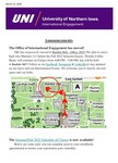 International Engagement Weekly Newsletter, March 11, 2022 by University of Northern Iowa. Office of International Engagement.