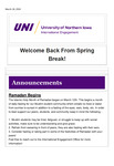 International Engagement newsletter, March 18, 2024 by University of Northern Iowa. Office of International Engagement.