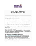 ISSO Weekly Newsletter, February 6, 2020 by University of Northern Iowa. International Students and Scholars Office.