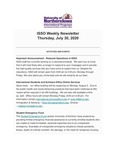 ISSO Weekly Newsletter, July 30, 2020