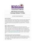 ISSO Weekly Newsletter, October 15, 2020 by University of Northern Iowa. International Students and Scholars Office.