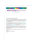 Gender & Sexuality Services Newsletter, April 2019