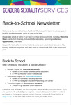 Gender & Sexuality Services Back-to-School Newsletter [August 2022]