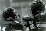 1990s Helmets closeup with Stovall and Clayton