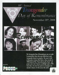 10th Annual Transgender Day of Remembrance 1 [flier] by University of Northern Iowa. Gender & Sexuality Services, UNI Proud.
