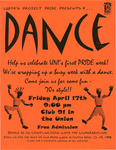 LGBTA's Project Pride Presents a Dance [flier] by University of Northern Iowa. Gender & Sexuality Services, UNI Proud.