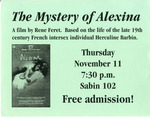 The Mystery of Alexina [film series flier] by University of Northern Iowa. Gender & Sexuality Services, UNI Proud.