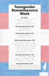 Transgender Remembrance Week [poster] by University of Northern Iowa. Gender & Sexuality Services, UNI Proud.