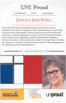 UNI Proud presents Donna Red Wing [poster] by University of Northern Iowa. Gender & Sexuality Services, UNI Proud.