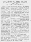 Quarterly News Letter to the Alumni, July 1, 1915 by Iowa State Teachers College