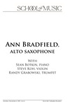 Ann Bradfield, alto saxophone, December 6, 2021 [program] by University of Northern Iowa