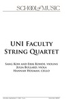 UNI Faculty String Quartet, September 11, 2021 [program] by University of Northern Iowa