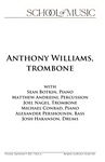 Anthony Williams, trombone, September 9, 2021 [program] by University of Northern Iowa
