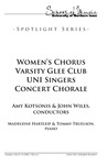 Women's Chorus, Varsity Glee Club, UNI Singers, and Concert Chorale, March 10, 2020 [program] by University of Northern Iowa