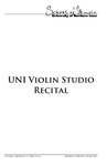 UNI Violin Studio Recital, September 17, 2020 [program] by University of Northern Iowa