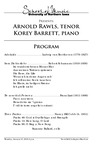 Arnold Rawls, tenor and Korey Barrett, piano, January 31, 2019 [program] by University of Northern Iowa