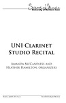 UNI Clarinet Studio Recital, April 23, 2019 [program]