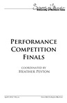 Performance Competition Finals, April 3, 2019 [program] by University of Northern Iowa