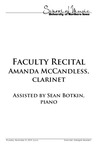 Faculty Recital Amanda McCandless, clarinet, November 21, 2019 [program]