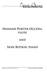 Hannah Porter Occeña, flute and Sean Botkin, piano, October 20, 2019 [program] by University of Northern Iowa