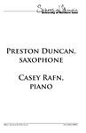 Preston Duncan, saxophone and Casey Rafn, piano, January 26, 2018 [program] by University of Northern Iowa