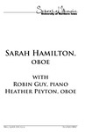 Sarah Hamilton, oboe, April 20, 2018 [program] by University of Northern Iowa