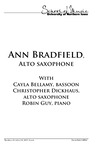 Ann Bradfield, alto saxophone, October 10, 2017 [program]