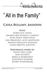 “All in the Family”: Cayla Bellamy, bassoon, March 31, 2017 [program]
