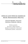 African and African American Music Renaissance Recital: Celeste Bembry, vocalist and Randall Harlow, organ, April 7, 2017 [program] by University of Northern Iowa