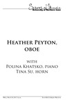 Heather Peyton, oboe, March 24, 2017 [program] by University of Northern Iowa