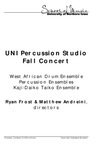 UNI Percussion Studio Fall Concert, October 13, 2016 [program] by University of Northern Iowa