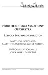 Northern Iowa Symphony Orchestra, March 4, 2016 [program] by University of Northern Iowa