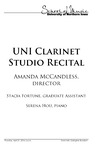 UNI Clarinet Studio Recital, April 21, 2016 [program] by University of Northern Iowa. School of Music.