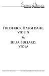 Frederick Halgedahl, violin and Julia Bullard, viola, January 20, 2015 [program]