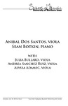 Anibal Dos Santos, viola and Sean Botkin, piano, January 26, 2015 [program]