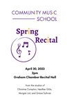 Community Music School Spring Recital, April 30, 2023 [program]