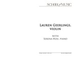 Lauren Geerlings, Violin, November 14, 2024 [program] by University of Northern Iowa. School of Music.
