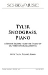 Tyler Snodgrass, Piano, November 21, 2024 [program] by University of Northern Iowa. School of Music.