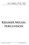 Kramer Milan, Percussion, February 9, 2022 [program]