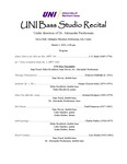 UNI Bass Studio Recital, March 3, 2022 [program] by University of Northern Iowa. School of Music.