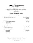 Lucas Scott Thiessen, Bass-Baritone, April, 2022 [program] by University of Northern Iowa. School of Music.