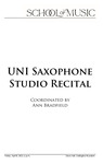UNI Saxophone Studio Recital, April 8, 2022 [program] by University of Northern Iowa. School of Music.