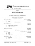 Viola Studio Recital, From the Studio of Dr. Julia Bullard, April 12, 2022 [program] by University of Northern Iowa. School of Music.